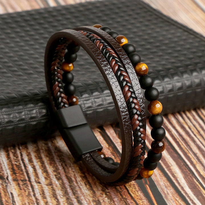 Leather Men's Bracelet Set - Armand