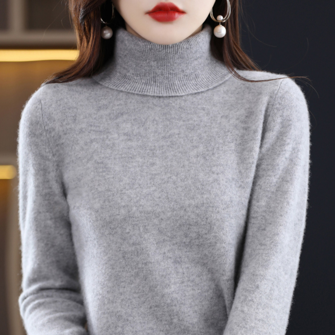 Luxury cashmere women's turtleneck sweater - Elena