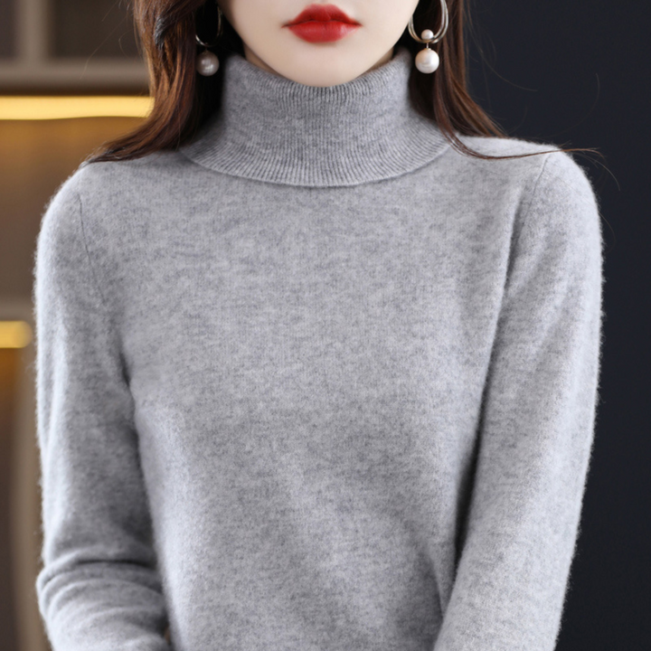 Luxury cashmere women's turtleneck sweater - Elena