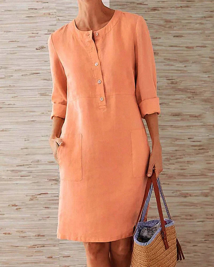 Elegant summer dress with button placket – Allegra