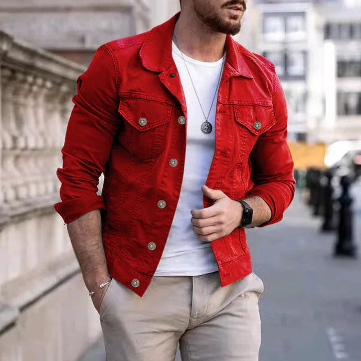 Men's denim jacket with slim-fit cut – Milan