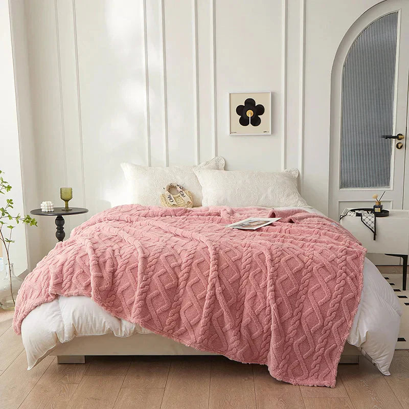 To-sidet tyk lammeuldtæppe - CozyLuxe