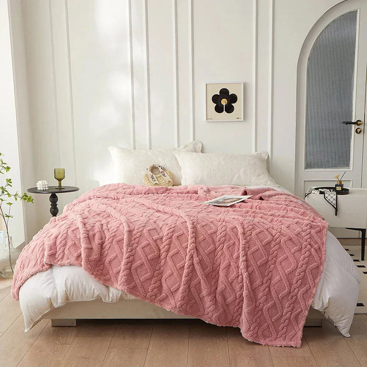 To-sidet tyk lammeuldtæppe - CozyLuxe