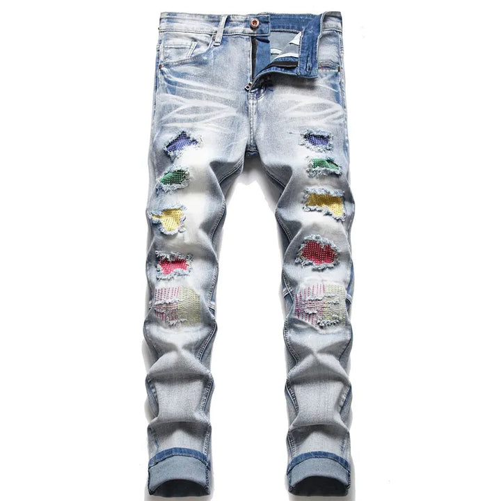 Vaqueros rasgados de moda para hombre - Jaxon