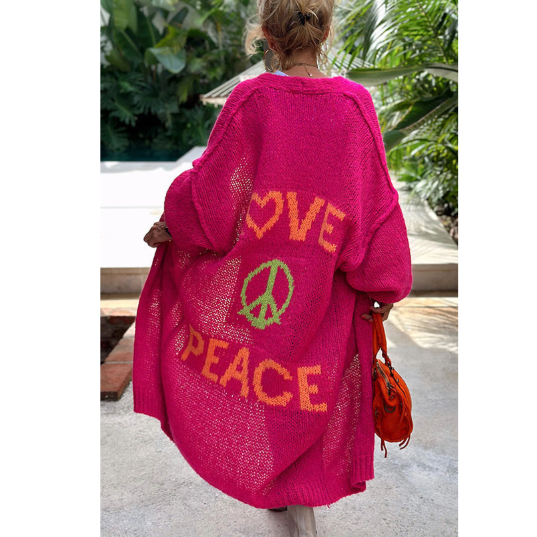 Chaqueta de punto larga de moda - Sofía