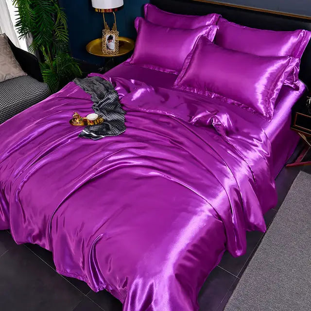 Luxe Uni-Satin-dynebetræk - SilkSerenity
