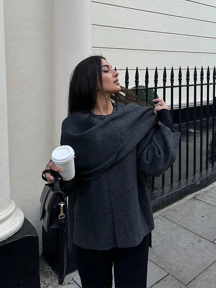 Stylish Women's Winter Poncho – Ella