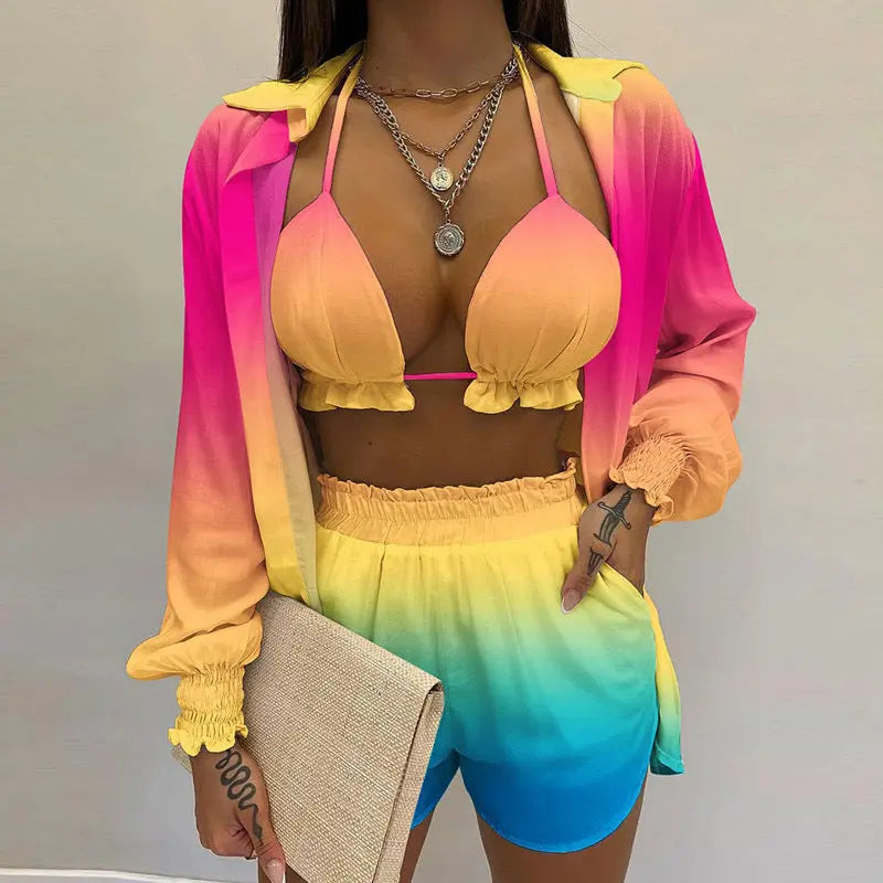 Stylisches 3-teiliges Sommeroutfit für Strand und Pool - TropenGlow