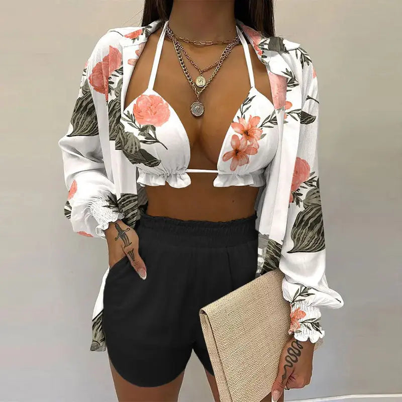 Stylisches 3-teiliges Sommeroutfit für Strand und Pool - TropenGlow