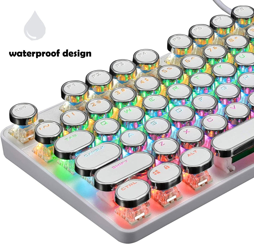Teclado mecánico para juegos de 87 teclas con retroiluminación RGB y interruptores azules