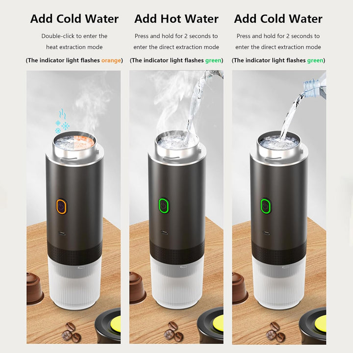 Cafetera espresso portátil 3 en 1 con batería recargable – Raverno