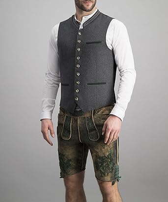 Classic men's vest with stand-up collar – Darius