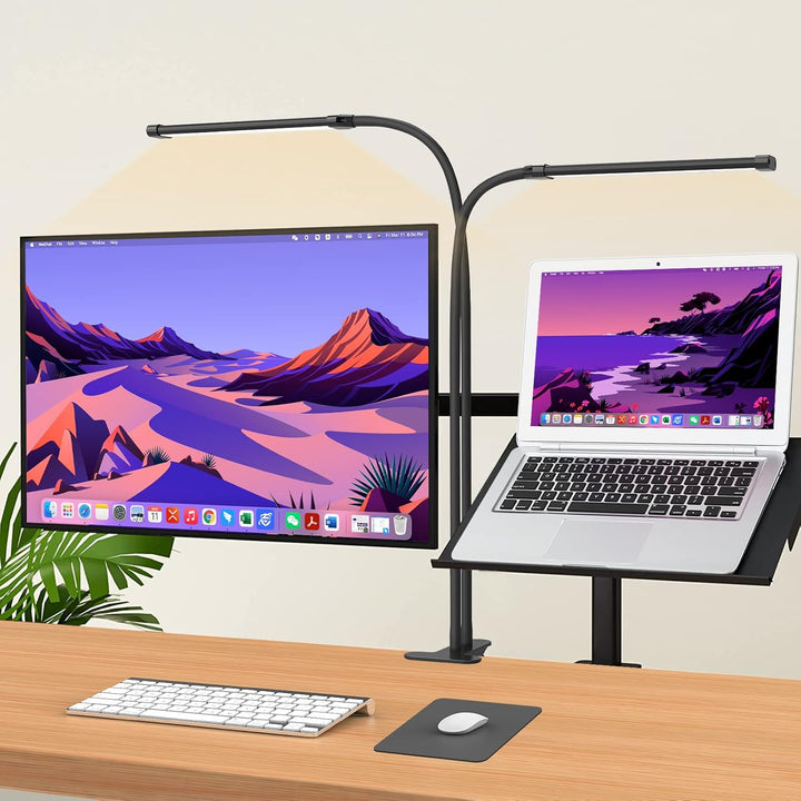 LED desk clamp lamp with 70 cm flexible gooseneck – Ravien