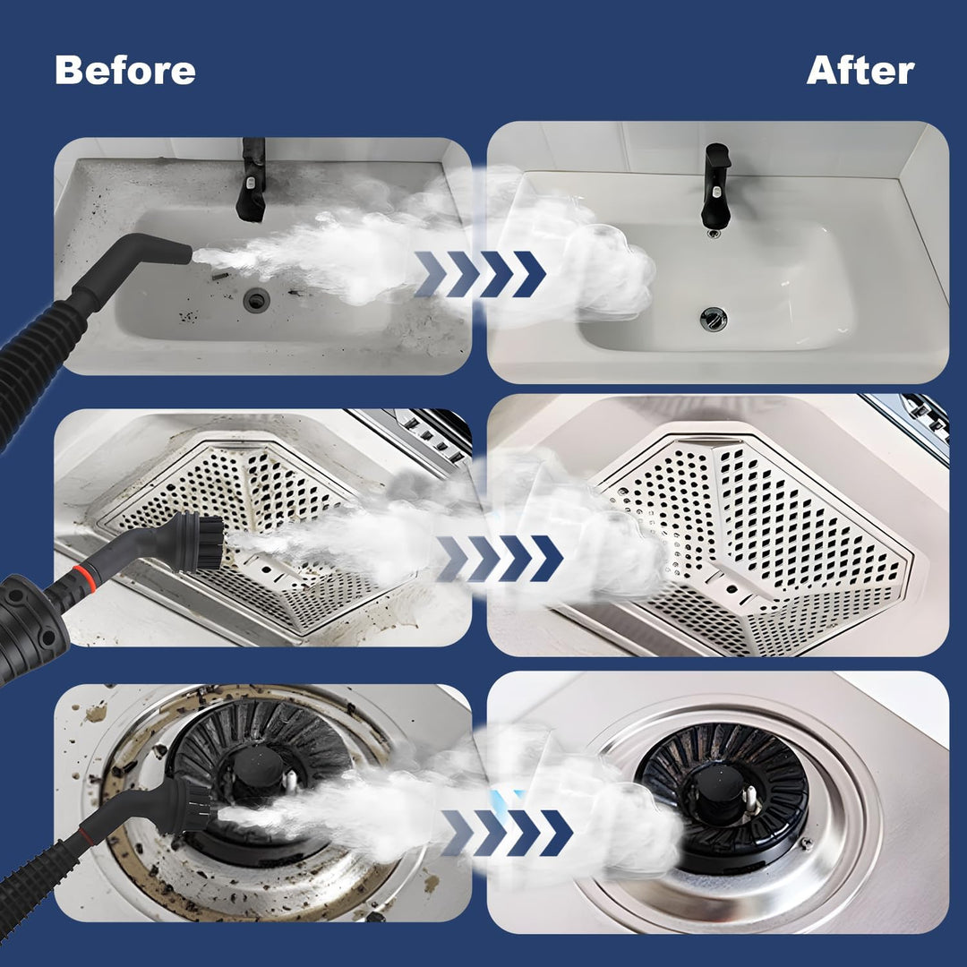 High-pressure handheld steam cleaner with 9-piece accessory set – Valtira