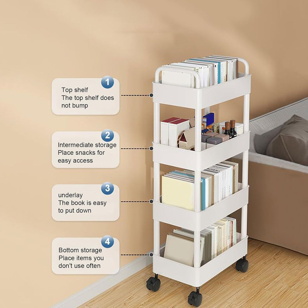 Rolling serving cart with wheels and handle – Veyora