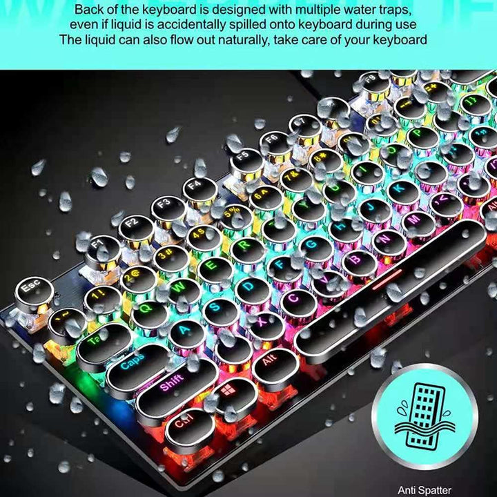 Teclado mecánico para juegos de 87 teclas con retroiluminación RGB y interruptores azules