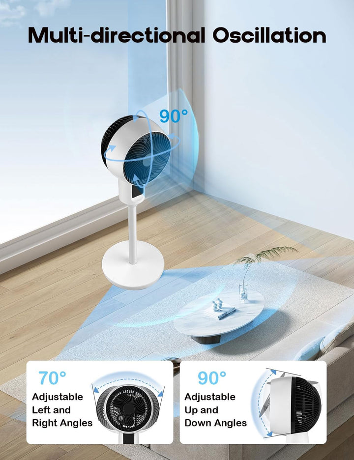 Justerbar gulvventilator med 3D-oscillation – Aerion