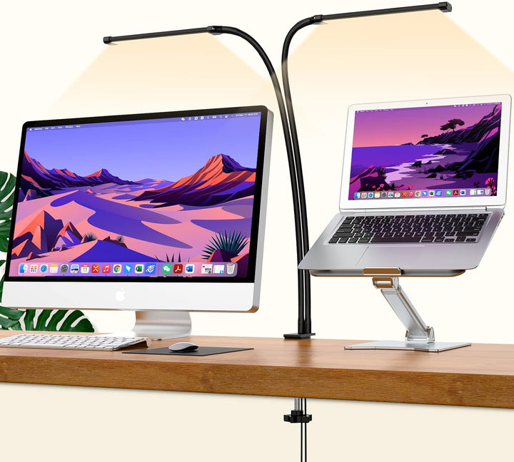 LED desk clamp lamp with 70 cm flexible gooseneck – Ravien