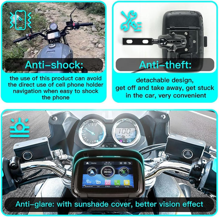 Monitor portátil para motocicleta con pantalla IPS de 5" (12,7 cm) – RideMate