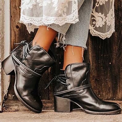 Botines de cuero elegantes para mujer - Celeste