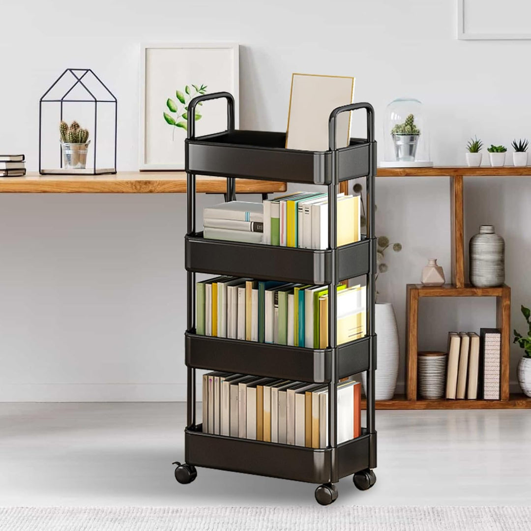 Rolling serving cart with wheels and handle – Veyora
