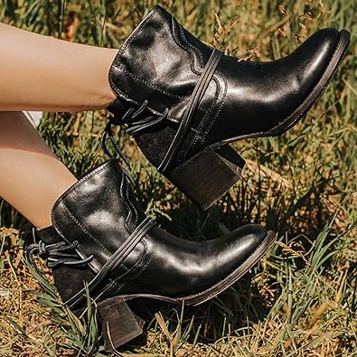 Botines de cuero elegantes para mujer - Celeste