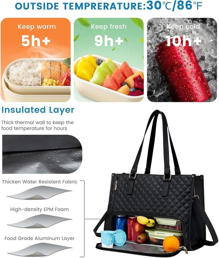 2-in-1 Insulated Lunch & Laptop Bag for Work & Travel