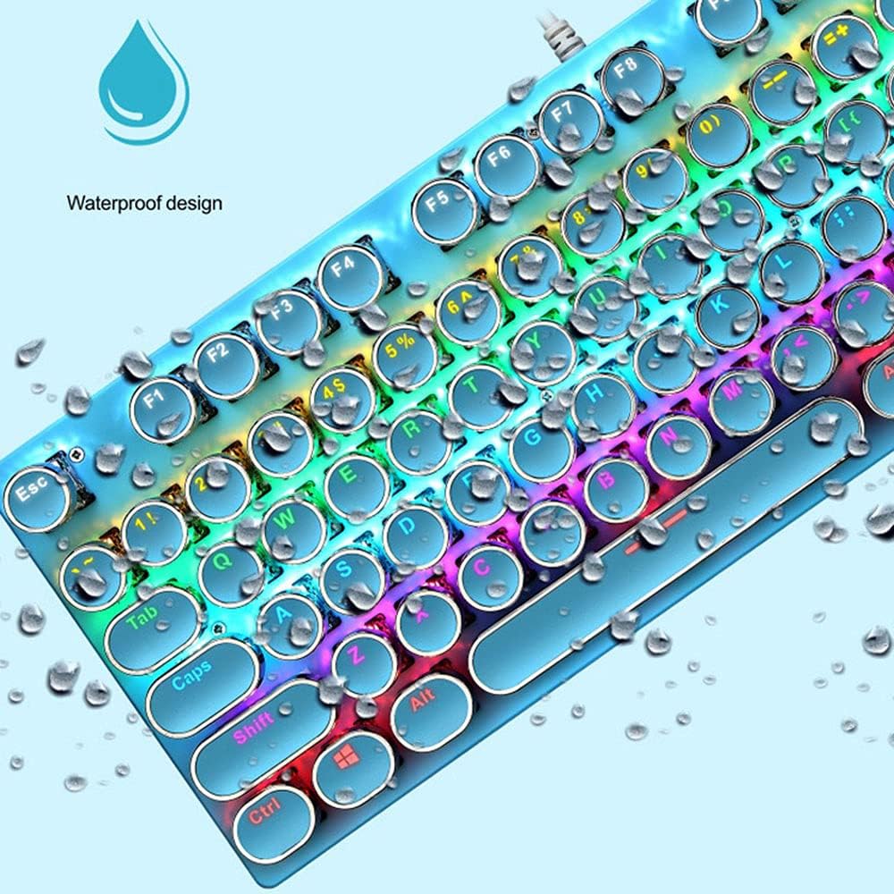 Teclado mecánico para juegos de 87 teclas con retroiluminación RGB y interruptores azules