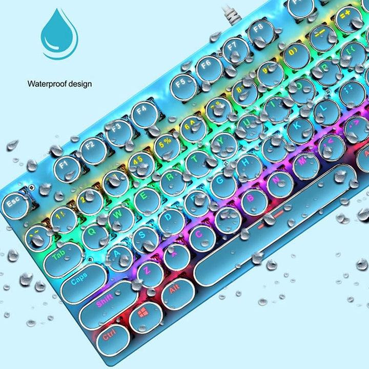 Teclado mecánico para juegos de 87 teclas con retroiluminación RGB y interruptores azules