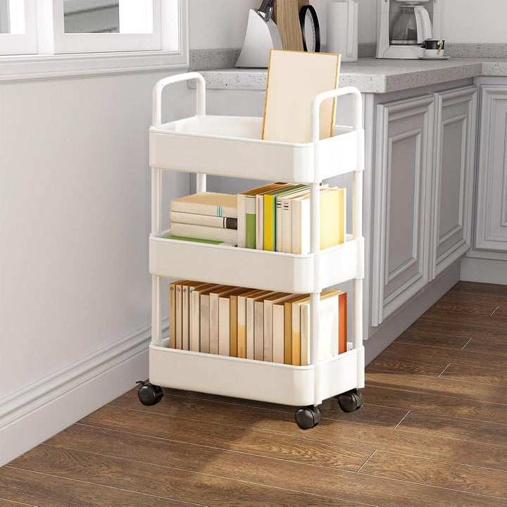Rolling serving cart with wheels and handle – Veyora