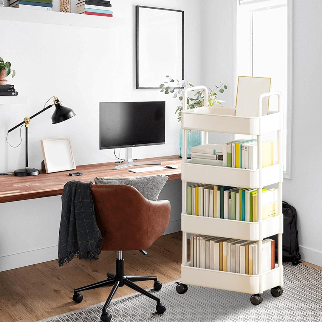 Rolling serving cart with wheels and handle – Veyora