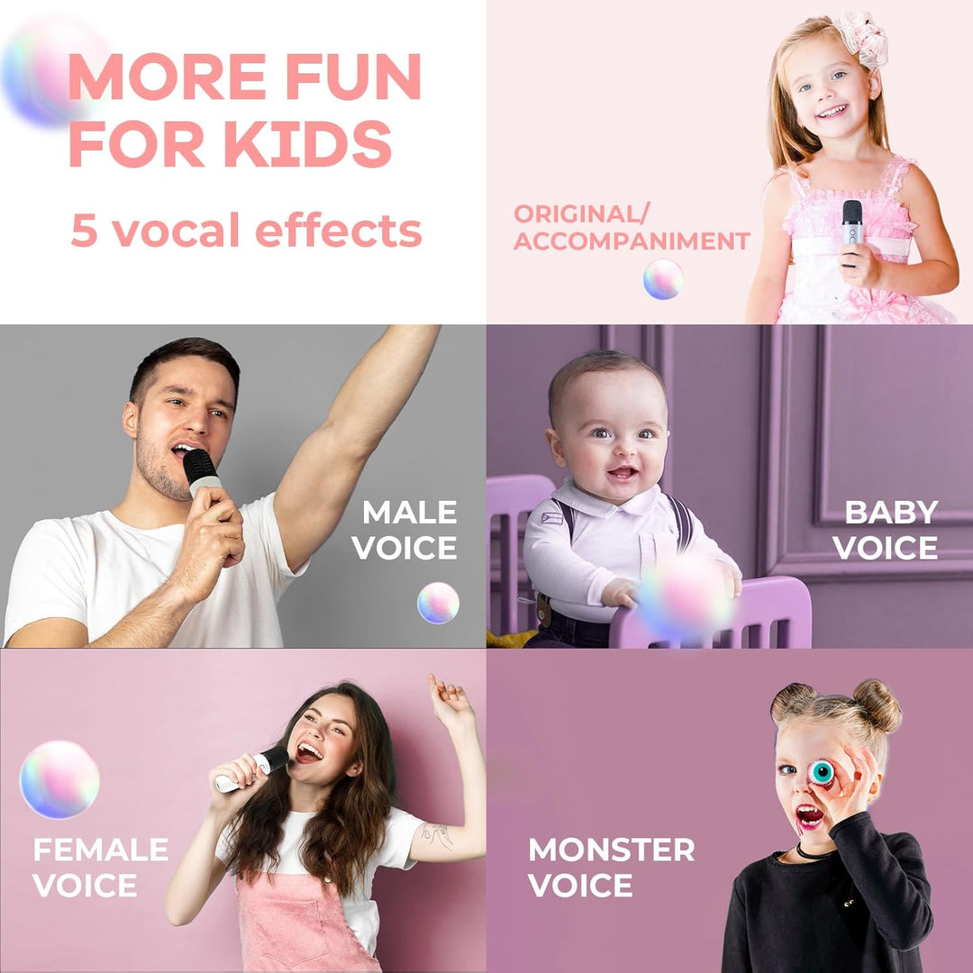 Portable Mini Karaoke Machine with Bluetooth Speaker and 2 Wireless Microphones – Veylo