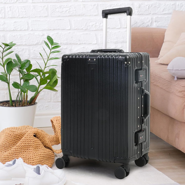 Aluminum Frame Carry-On Luggage with TSA Lock and Quiet Wheels