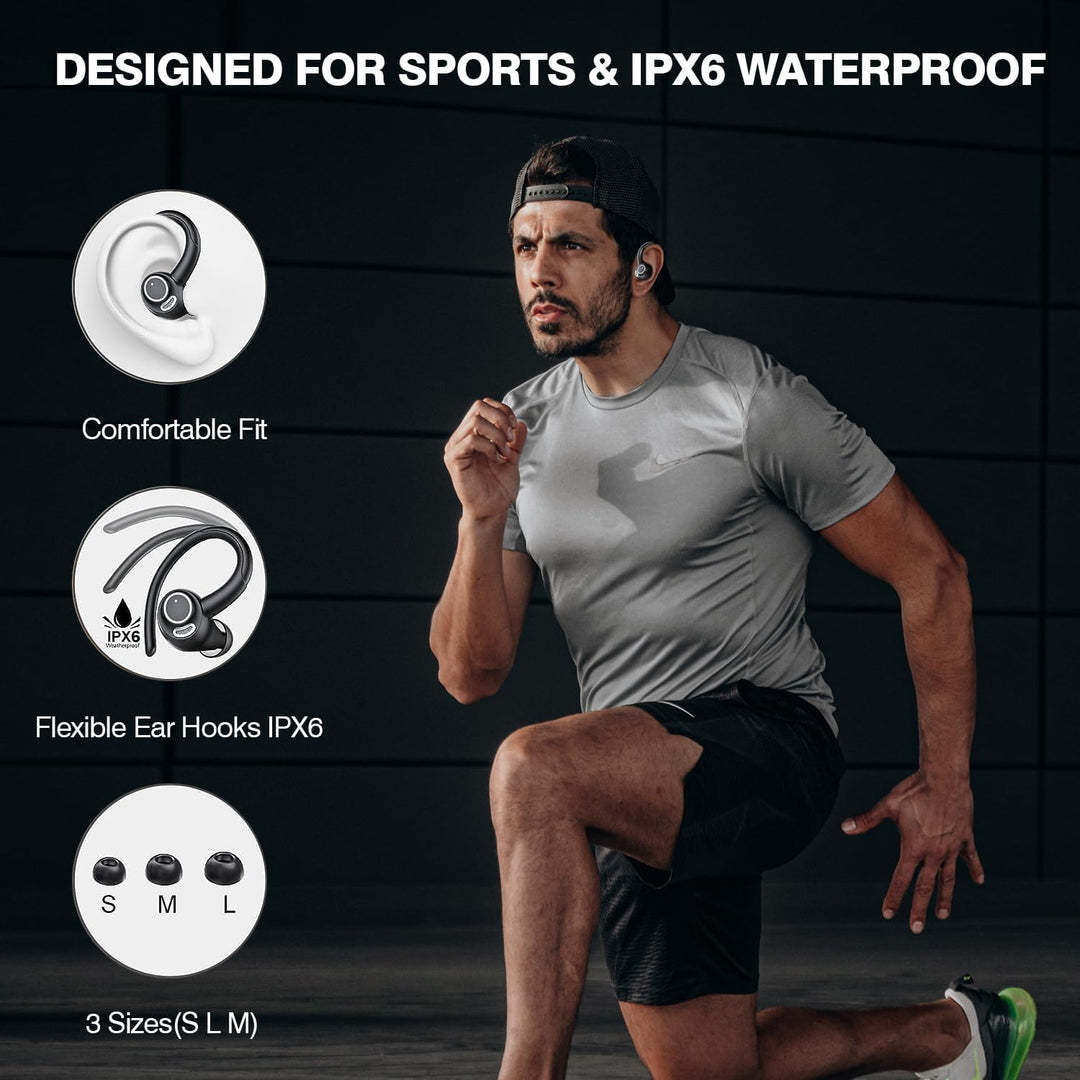 Wireless Bluetooth 5.3 Sports Earbuds with Noise Reduction and 48 Hours Playback – Zeyora