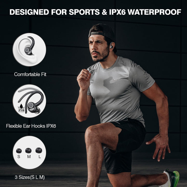 Wireless Bluetooth 5.3 Sports Earbuds with Noise Reduction and 48 Hours Playback – Zeyora