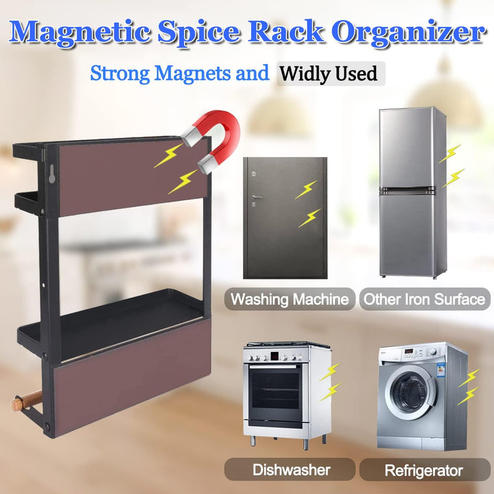 Magnetic Refrigerator Spice Rack with Paper Towel Holder – Oryden
