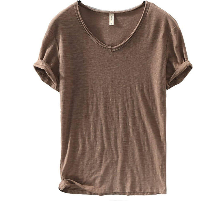 Men's V-Neck Linen Shirt – Luca