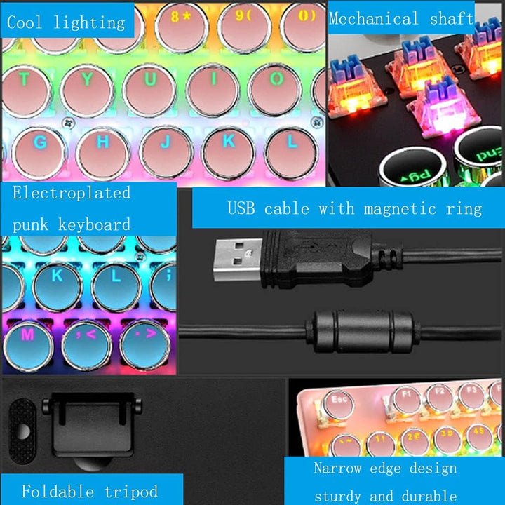 Teclado mecánico para juegos de 87 teclas con retroiluminación RGB y interruptores azules