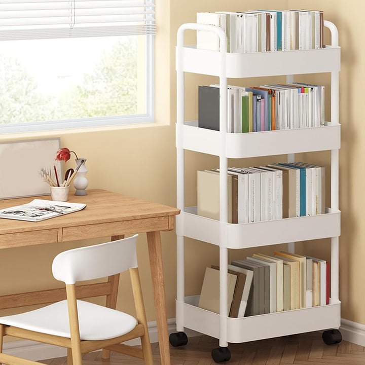 Rolling serving cart with wheels and handle – Veyora