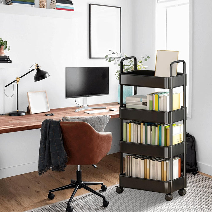 Rolling serving cart with wheels and handle – Veyora