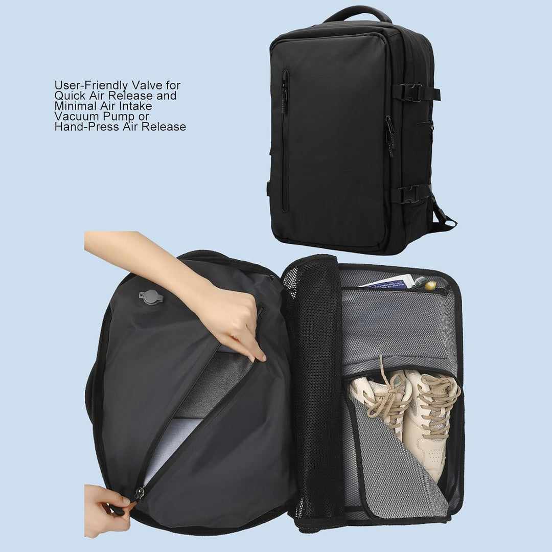 Utvidbar vakuum-reiserucksack 56–75L med pumpe – Dravion