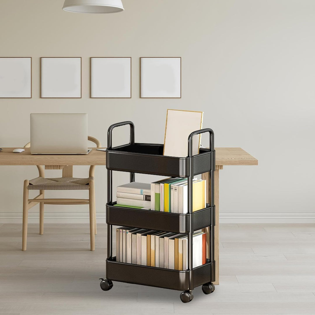 Rolling serving cart with wheels and handle – Veyora