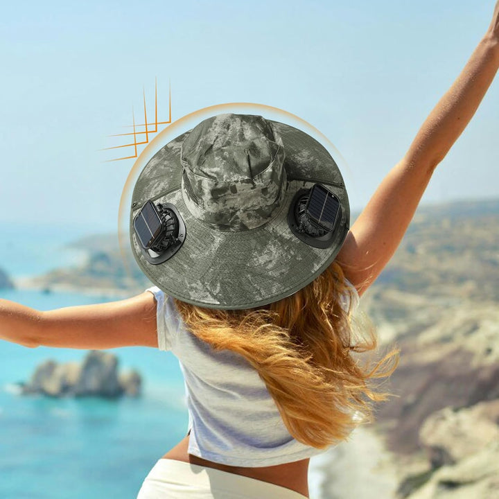 Solar fan cooling hat with UV protection – Solvoro