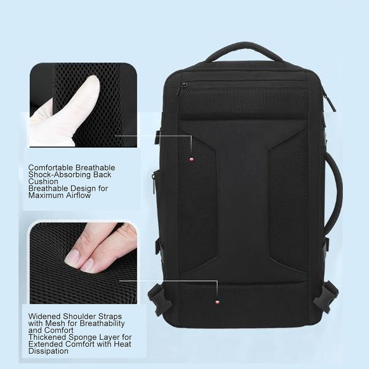 Utvidbar vakuum-reiserucksack 56–75L med pumpe – Dravion
