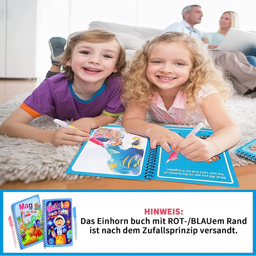 Set von 4 Wiederverwendbaren Wasserfarbenbüchern – AquaColor Bücher