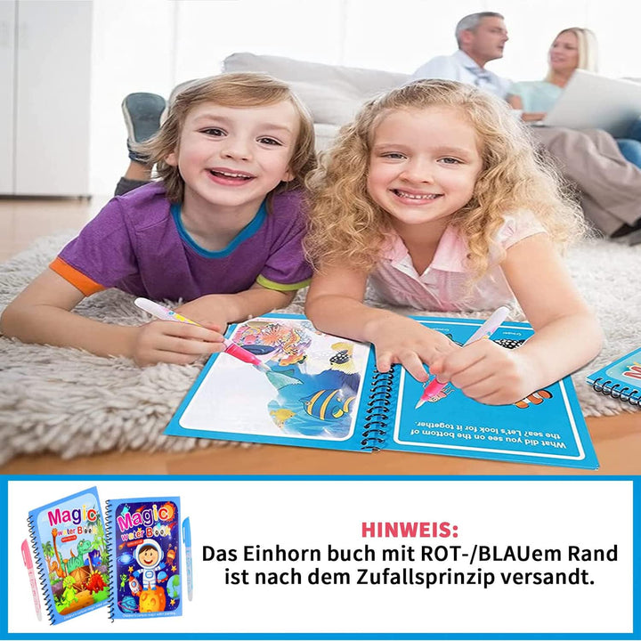 Set von 4 Wiederverwendbaren Wasserfarbenbüchern – AquaColor Bücher