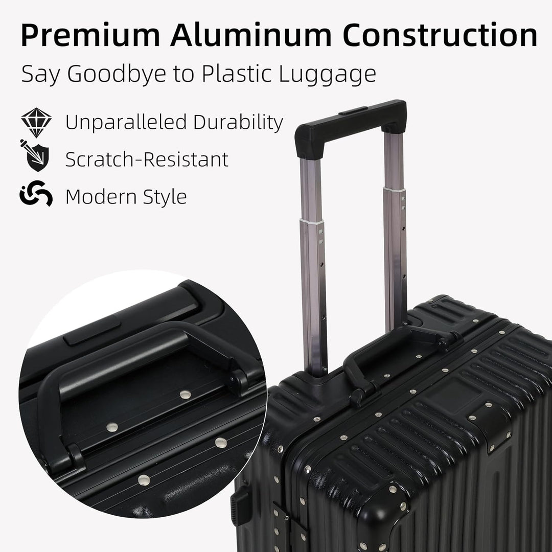 Aluminum Frame Carry-On Luggage with TSA Lock and Quiet Wheels