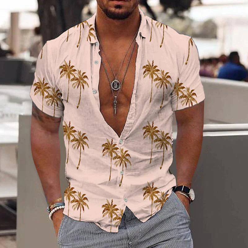 Linen men's shirt with short sleeves – Matteo
