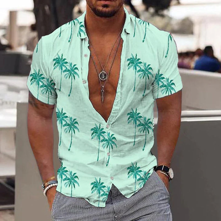 Linen men's shirt with short sleeves – Matteo