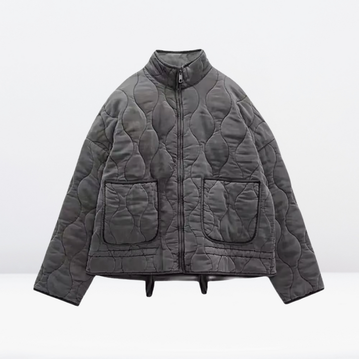 Women's quilted jacket with drawstring & zipper – Lorena